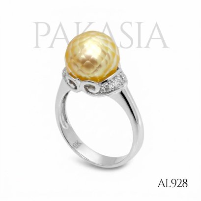 9.4 mm, Hanashinju, Gold South Sea Pearl, Pearl Ring