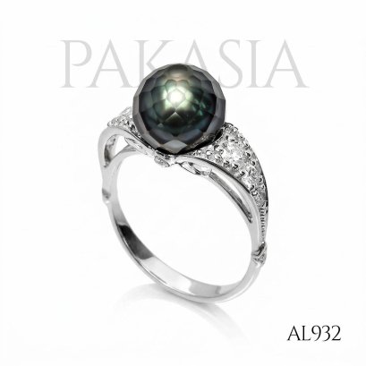 9.3 mm, Hanashinju, Tahitian Pearl, Pearl Diamond Ring
