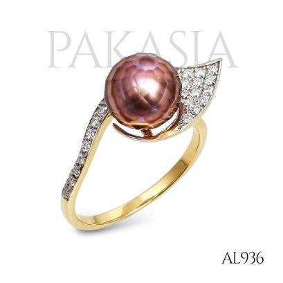 8.8 mm, Hanashinju, Freshwater Pearl, Pearl Diamond Ring