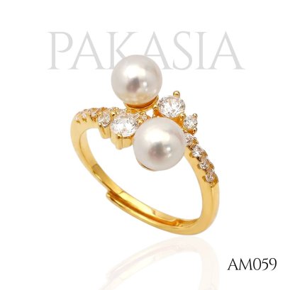Approx. 5.0 mm up, AK Pearl, Duo Pearl Ring