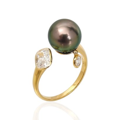 (PSL) 10.6 mm, Aurora Peacock Premium, Peal Open Ring