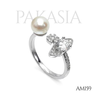 Approx. 6.0 mm, Moonlight, Akoya Pearl, Vivian Pearl, Open Ring