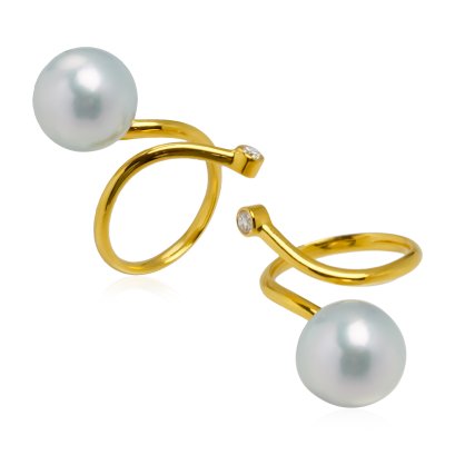 Approx.12.75 mm, South Sea Pearl, Solitaire Pearl Open Ring