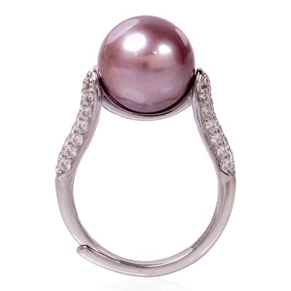 แหวนไข่มุกทรงฝรั่งประดับพลอยแท้ ไข่มุก Freshwater Pearl