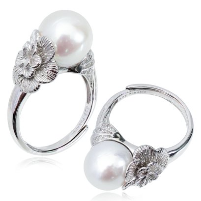 แหวนไข่มุก Edison "จัสมินดอกมะลิประดับเพชร"