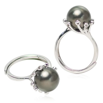 แหวนไข่มุก Tahitian Pearl "Dandelion ประดับพลอยแท้"