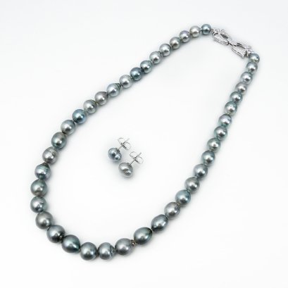 Approx. 8.0 - 12.0 mm, Tahitian Pearl, Demi Parure Pearl Set