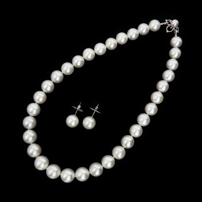 7.69 - 13.96 mm, Akoya and White South Sea Pearl, Demi Parure Pearl Set