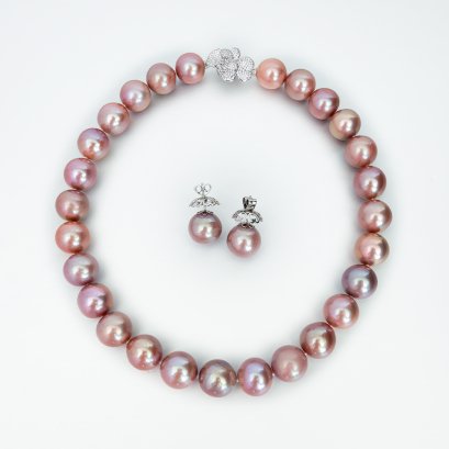 15.0 - 16.0 mm, Edison Pearl, Demi Parure Pearl Set