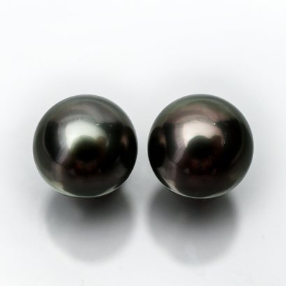 (GIA) 8.73 x 8.60 mm - 8.91 x 8.70 mm, Tahitian Pearl, Pair Pearl