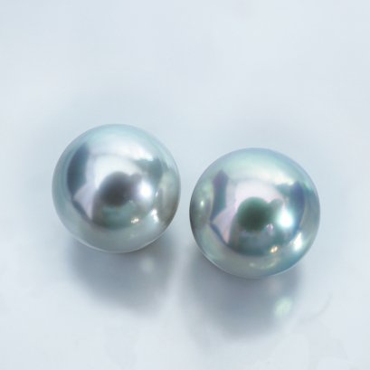 (PSL) Approx. 7.6 mm, Aurora Blue Rose, Pair Loose Pearl