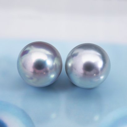 (PSL) Approx. 8.3 mm, Aurora Blue Rose, Pair Loose Pearl