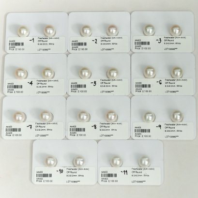 Approx. 8.0 -9.0 mm, Freshwater Pearl, Pair Pearl