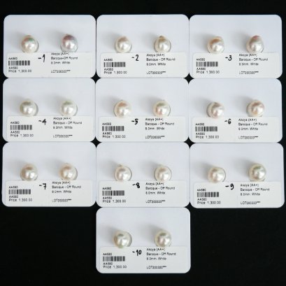 Approx. 8.0 mm, Akoya Pearl, Pair Pearl