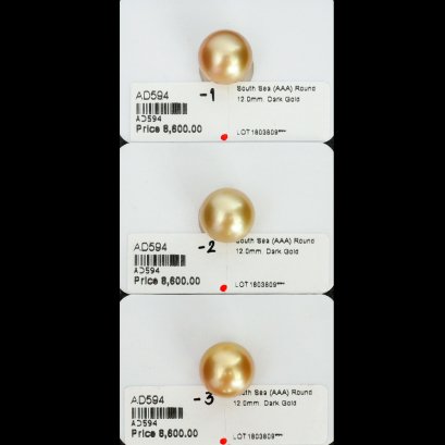 Approx. 12.0 mm, Oriental Odyssey Lot, Gold South Sea Pearl, Single Loose Pearl