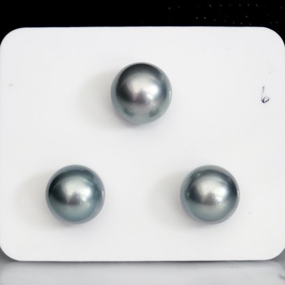 Approx. 12.0 mm, Gray Feline, Trio Pearl