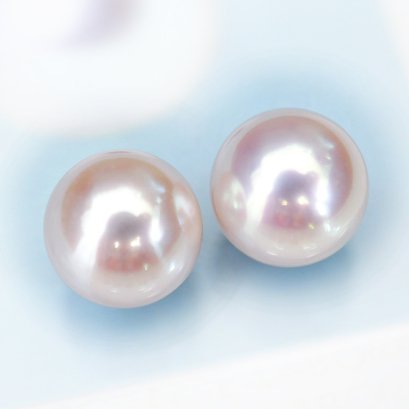 (PSL) Approx. 7.6 mm, Aurora Hanadama, Pair Pearl