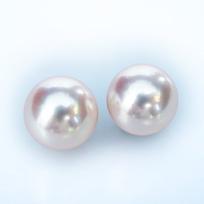 (PSL) Approx. 7.7 mm, Aurora Hanadama, Pair Pearl