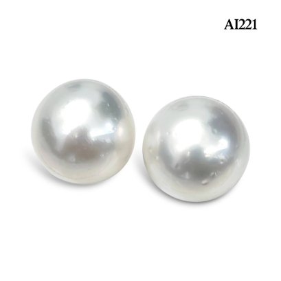 (PSL) Approx.14.6 mm, White South Sea Pearl, Pair Pearl