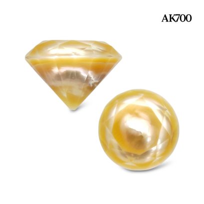 Approx. 13.4 mm, Hanashinju, Gold South Sea Pearl, Diamond Cut Single Loose Pearl