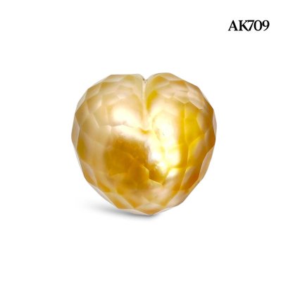 Approx. 12.5 mm, Hanashinju, Heart Shaped Pearl, Gold South Sea Pearl, Single Loose Pearl