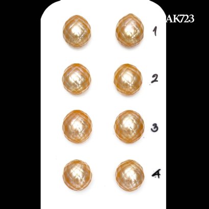 Approx. 10.0 - 11.0 mm, Hanashinju, Gold South Sea Pearl, Pair Pearl