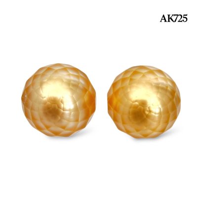 11.4 mm and 11.6 mm, Hanashinju, Gold South Sea Pearl, Pair Pearl