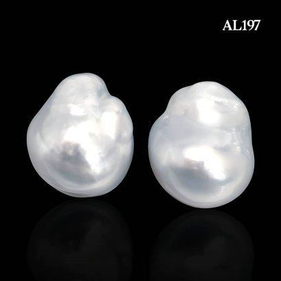 (PSL) Approx. 16.0 mm, Yuki No Hana, White South Sea Pearl, Pair Pearl