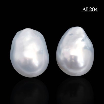 (PSL) Approx. 12.3 mm, Yuki No Hana Hana, White South Sea Pearl, Pair Pearl