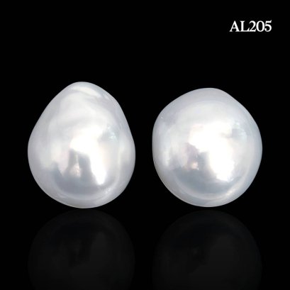 (PSL) Approx. 12.6 mm, Yuki No Hana Hana, White South Sea Pearl, Pair Pearl