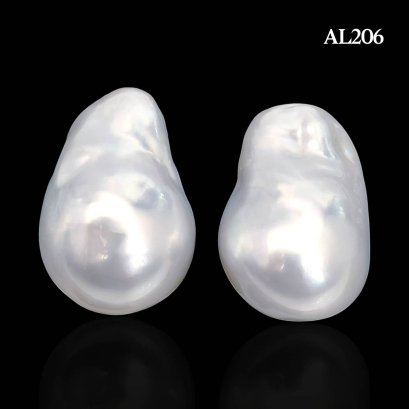 (PSL) Approx. 12.6 mm, Yuki No Hana, White South Sea Pearl, Pair Pearl