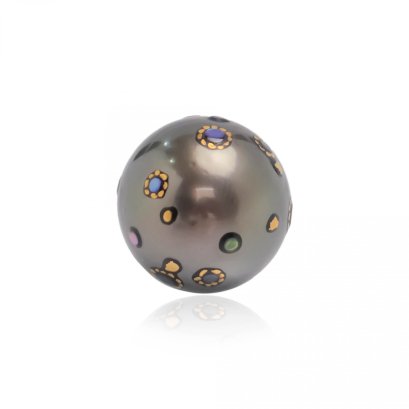 14.7 mm, Maki-e Tahitian Pearl, Single Loose Pearl