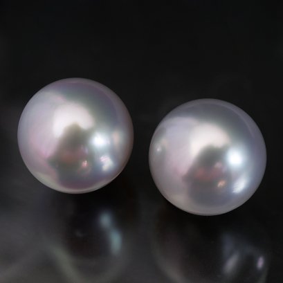 12.6 mm, White South Sea Pearl, Pair Pearls