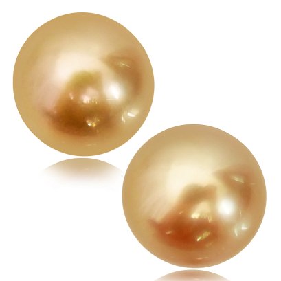 11.57 x 11.46 mm and 11.71 x 11.41 mm Pair Gold South Sea Pearl