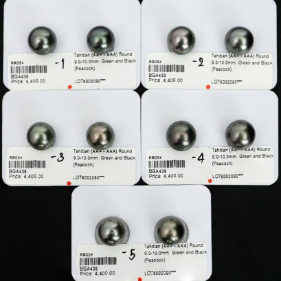 Approx. 9.0 - 10.0 mm, Tahitian Pearl, Pair Loose Pearls