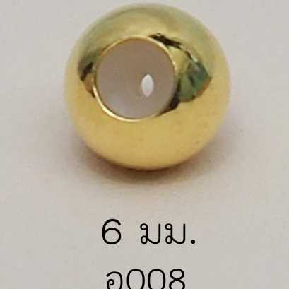 Stopper 6mm. [เงินชุบทอง] / Z008