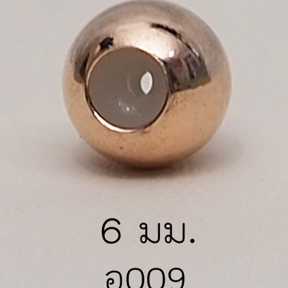 Stopper 6mm. [เงินชุบพิ้งค์โกลด์] / Z009
