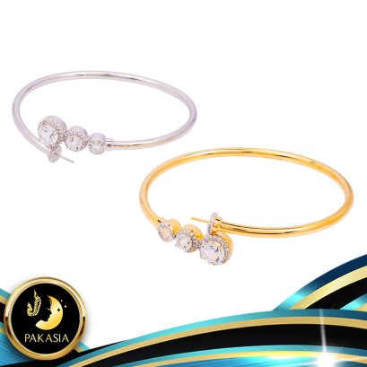 อะไหล่ตัวเรือนกำไลหัวพลอยกลมไล่ระดับ 3 เม็ด และหัวกำไลไข่มุกเม็ดเดี่ยว ตัวเรือนกำไลทรงกลม ขนาดเส้นผ่านศูนย์กลาง 6 cm. เหมาะสำหรับไข่มุกขนาด 9.0-16.0 mm ตัวเรือนวัสดุเงินแท้ 925 ประดับพลอยแท้ White Topaz ตัวเรือนกำไลมีให้เลือก 2 สี คือ สีทอง และสีทองคำขาว