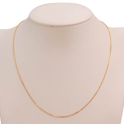 18K Gold, Flat Cable Chain Necklace