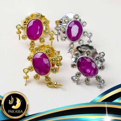 ต่างหูทับทิม Style วินเทจ สำหรับห้อยไข่มุก ขนาดตัวเรือน 1.5 x 1.5 cm. วัสดุตัวเรือนเงินแท้ 925 ประดับ Citrine และ ทับทิมแท้ รวม 2.6 ct ตัวเรือนมีให้เลือก 2 สีคือ ชุบสีทอง และสีทองคำขาว