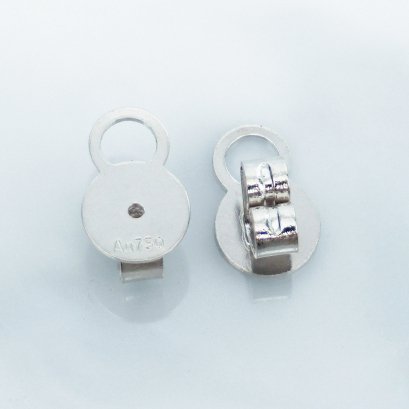 18K Gold, Kettlebell Pad Butterfly Earring Backs