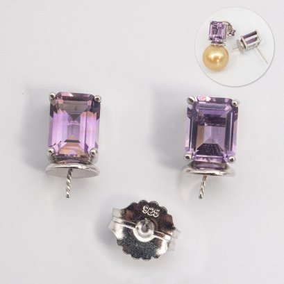 S925,ฺ Amethyst Petra PAKASIA Pearl Earrings Collection