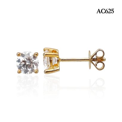 (IGI) 1.1 ct, Laboratory Grown Diamond (Round Brilliant, HPHT, 0.550 ct (x2), D, VVS2), Four Prongs Classic Diamond Stud Earrings