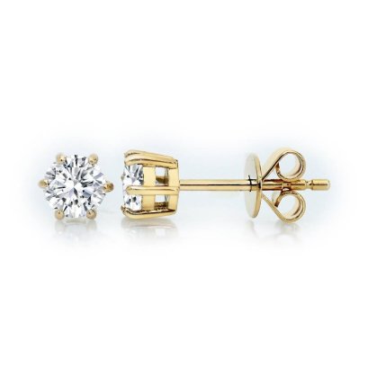 (IGI) 1.02 ct, Laboratory Grown Diamond (Round Brilliant, HPHT, 0.51ct. (x2), D, VVS 2), Six Prongs Diamond Stud Earrings