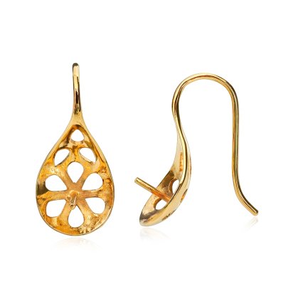 9K Gold, Giant Fish Hooks Spoon Earrings Setting