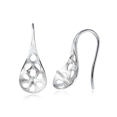 9K Gold, Fish Hooks Spoon with Stud Post Earrings Setting