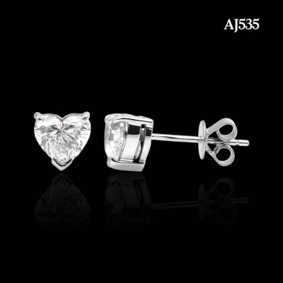 (IGI) Laboratory Grown Diamond (Heart Brilliant, D, VS1, 1.02ct.x2), Three Prongs Solitaire Diamond Stud Earrings