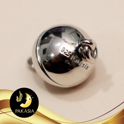 ตัวเรือนตะขอแม่เหล็ก (บอลกลม) (กลาง) 8mm. Silver Plating White Gold [ N/A  ] / H0048