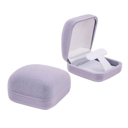 กล่องต่างหูกำมะหยี่ Ash gray (สีเทาควันบุรี่)