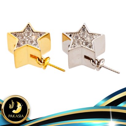 อะไหล่ตัวเรือนชาร์ม Stopper ดาวประดับพลอยแท้ White Topaz ห้อยไข่มุกเม็ดเดี่ยว เหมาะสำหรับไข่มุกขนาด 6.0-15.0 mm ตัวเรือนขนาด 1.0 cm. ใช้สวมใส่ร่วมกับกำไล Collection PAKASIA ตัวเรือนวัสดุเงินแท้ 925 ตัวเรือนมี 2 สีให้เลือกคือ สีทอง และสีทองคำขาว